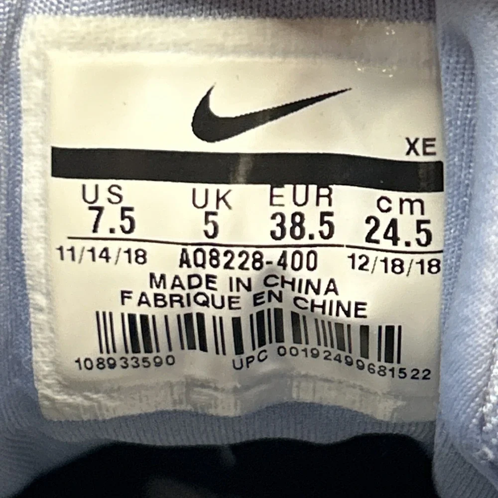 Nike Air Zoom Winflo 6 Indigo Fog Womens Size 7.5 Running Walking Travel Comfort